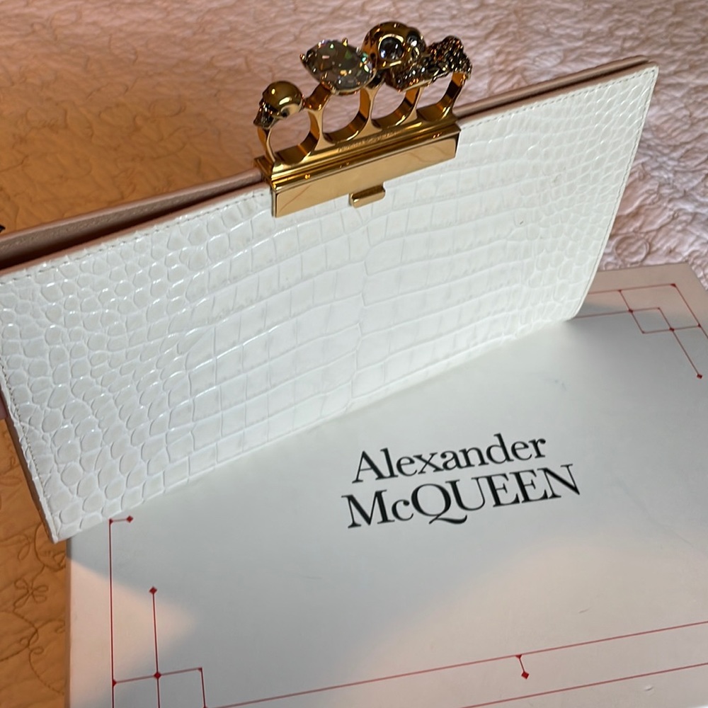 Alexander McQueen embossed leather clutch